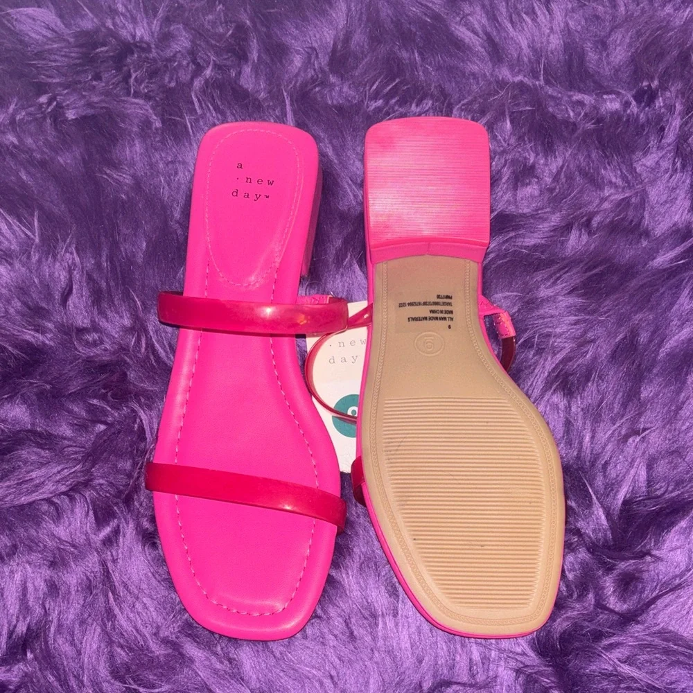 A New Day Women's Bright Pink Sandals - Picture 2 of 4